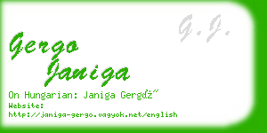 gergo janiga business card